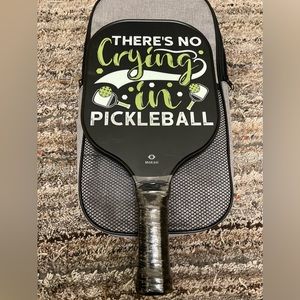 MoKasi “There’s No Crying in Pickleball” Pickleball Paddle with Carrying Case